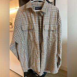 Abercrombie men’s vintage oversized flannel in brown, size XL